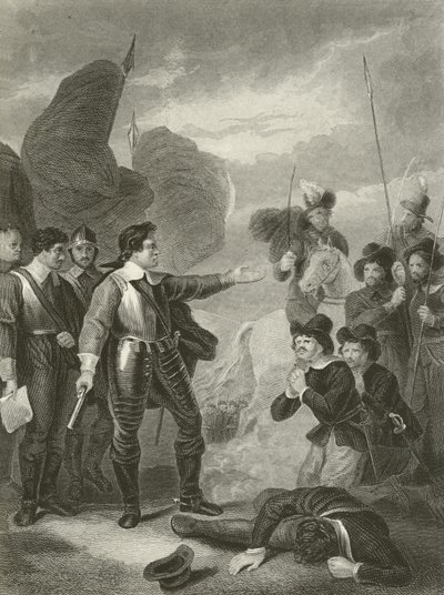 Cromwell onderdrukt de muiterij in het leger door Robert Smirke